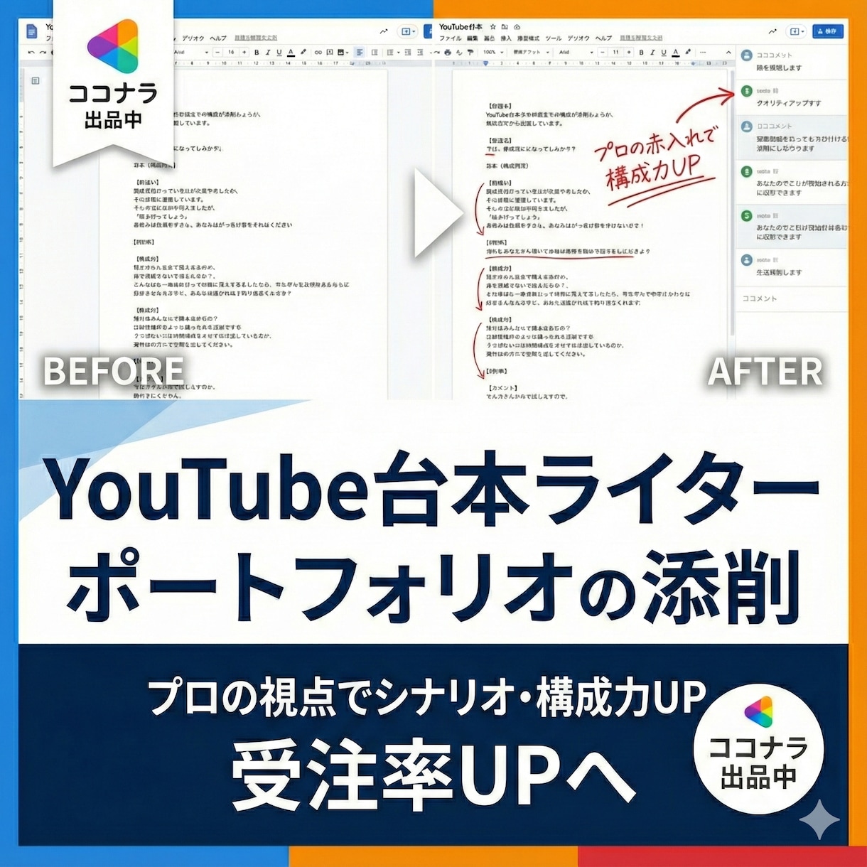 YouTube台本ポートフォリオを添削します YouTube台本ライターのプロ添削 イメージ1