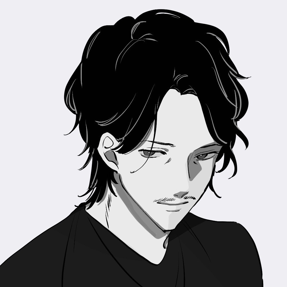 アイコン/イラスト【モノクロ】お描きします クールでエモめなモノクロ画風　SNS等で使用可能 イメージ6