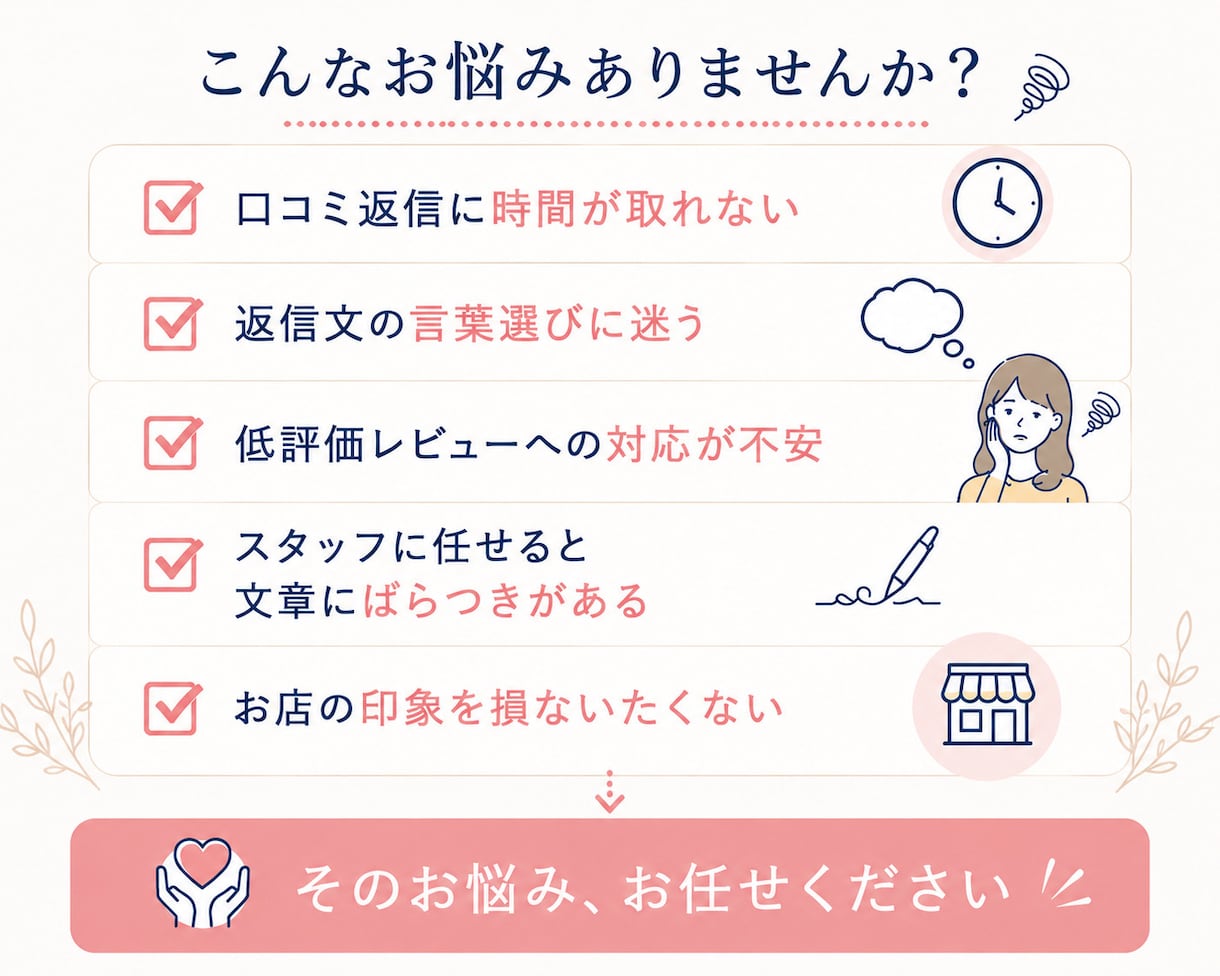 口コミ返信の業務委託承ります お店の想いを大切にした、誠実な口コミ返信を代行します イメージ2