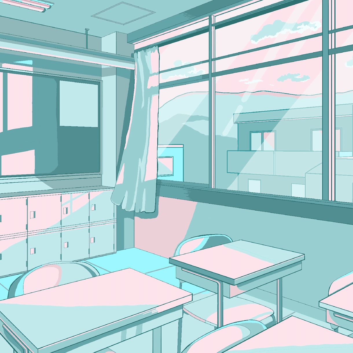 MVや1枚絵の背景専門で描きます 学校の背景や建物などをパステルカラーで描きます！ イメージ2