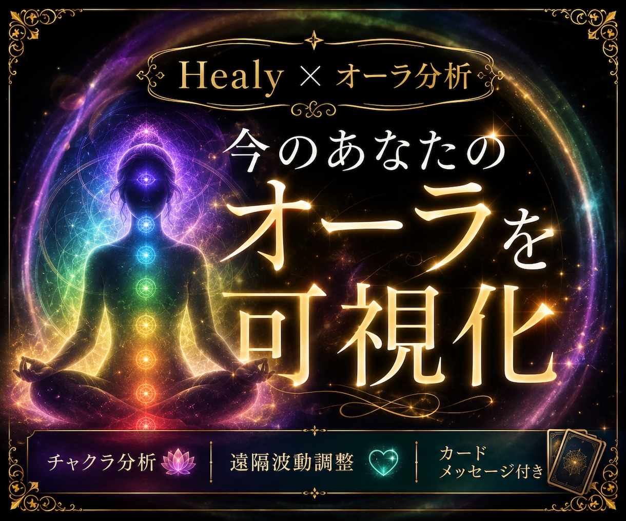 オーラ分析×Healyで今のあなたを読み解きます チャクラバランスを可視化｜遠隔波動調整＋カードメッセージ付き イメージ1