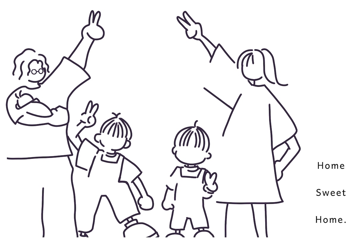シンプルでお洒落な北欧風の家族イラスト描きます シンプルで可愛い北欧風のイラストを作成致します。 イメージ4
