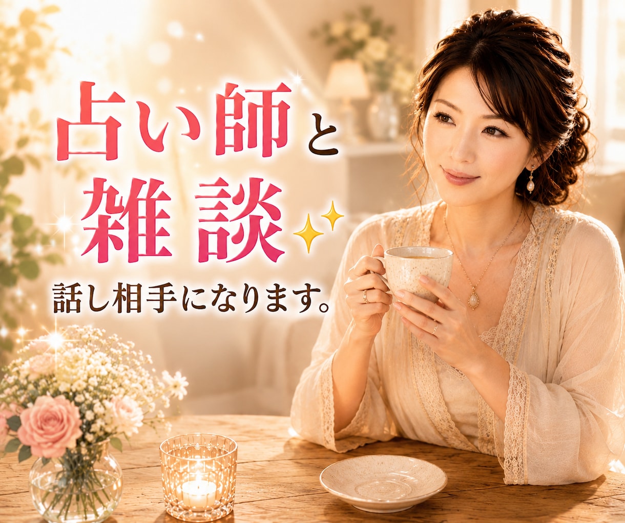 占い師と雑談しませんか✨お話し相手になります 人間関係・恋愛・仕事・夫婦・子育て・秘密・愚痴•イライラ イメージ1