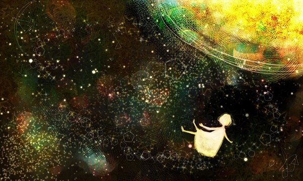黒を基調とした幻想ファンタジー背景イラスト描きます 空や宇宙。不思議な空間をお届けします。印刷郵送もok！ イメージ2