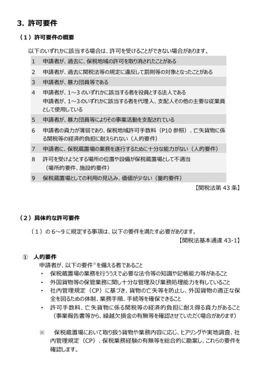 保税蔵置場の許可申請します 保税許可申請（3税関で実績あり） イメージ1