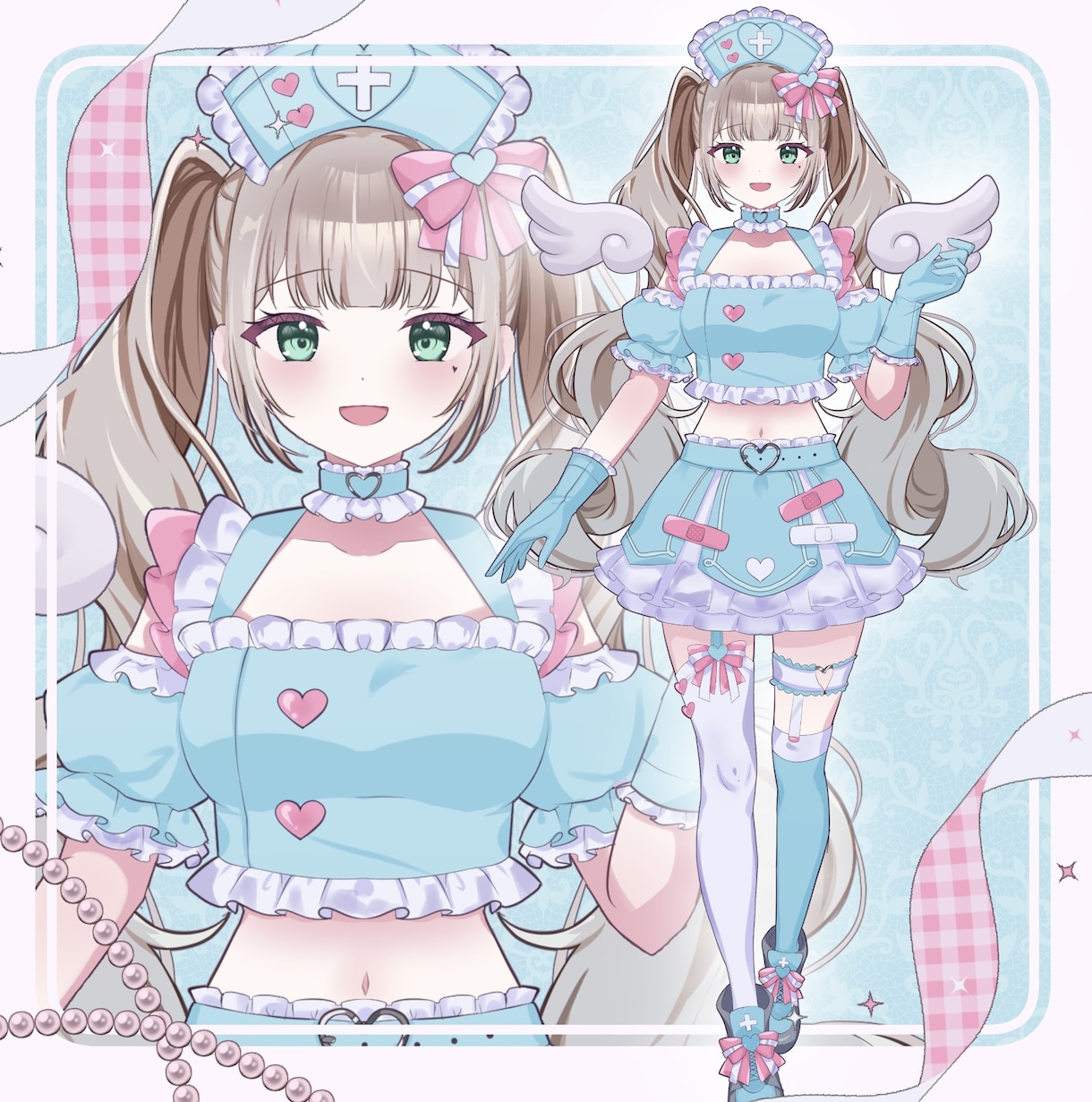 最短翌日！IRIAM◎きゅるんナース立ち絵描きます 配信で使える全身立ち絵！新衣装やデビューイラストに♡ イメージ10
