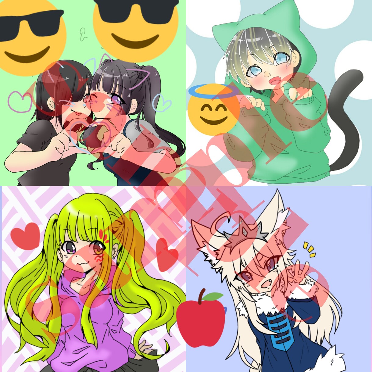ｱｲｺﾝに使える可愛いｲﾗｽﾄお描きします SNSで使えるアイコンイラストをお描きします♪ イメージ1