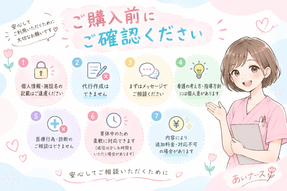 看護実習の記録・アセスメントを一緒に整理します 現役看護師・元実習指導者が、看護問題・看護計画・記録まで対応 イメージ3