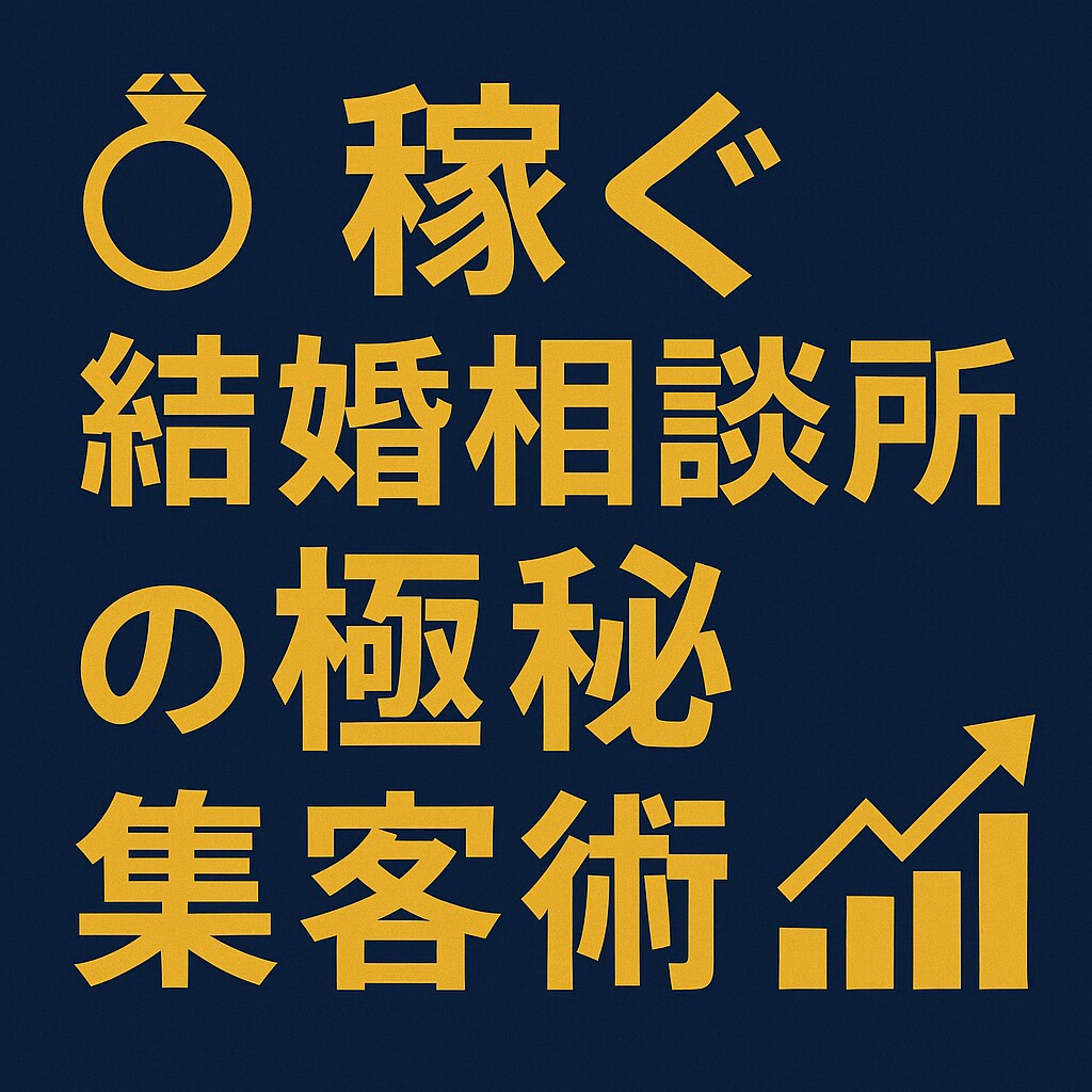 稼ぐ結婚相談所が教える集客術を教えます 成功事例に基づく集客ノウハウ公開します イメージ1