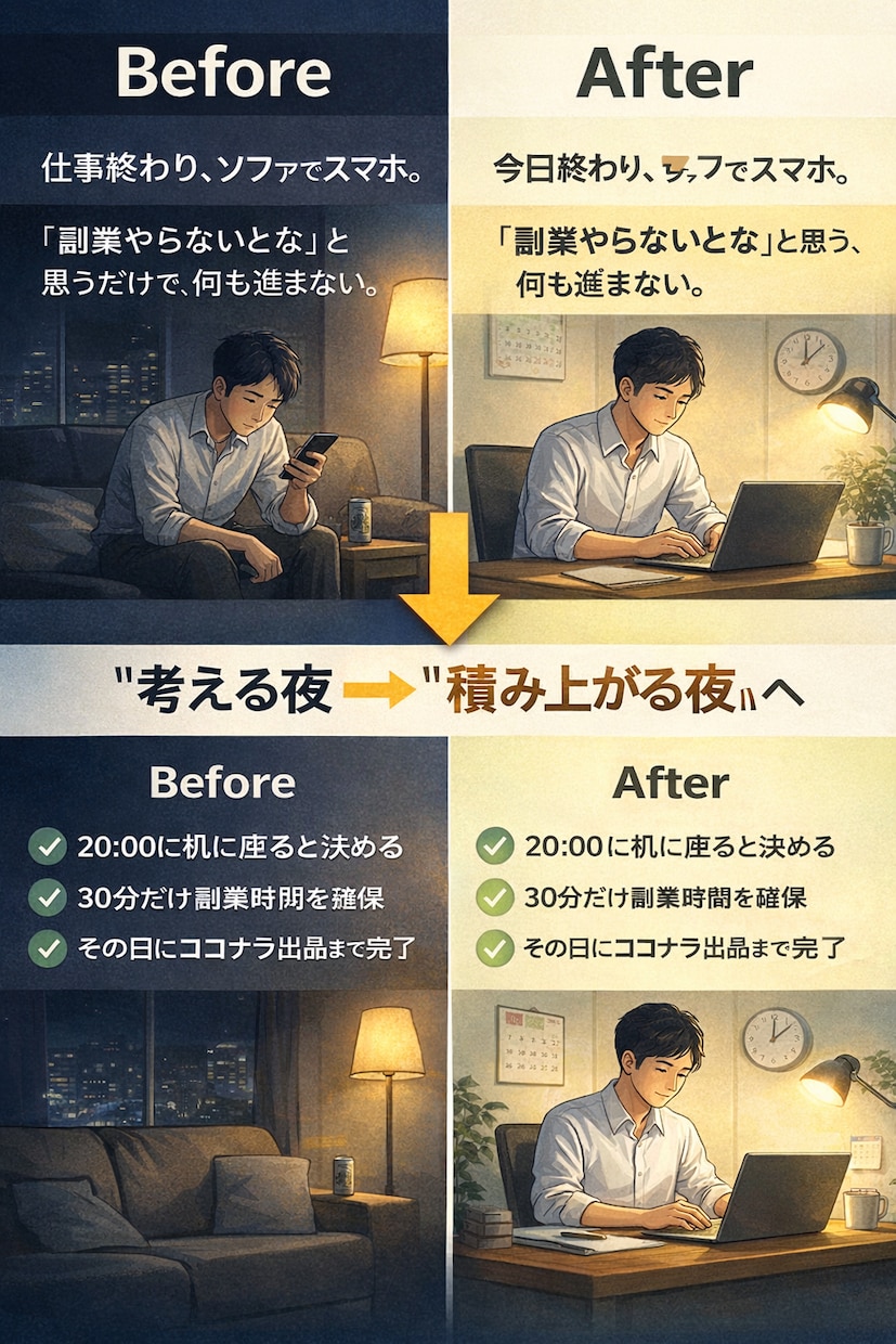 会社依存続ける？４０代からの思考整理サポートします 考えが散らかり動けない人。 顔出しなし、頭の中を整理・言語化 イメージ1