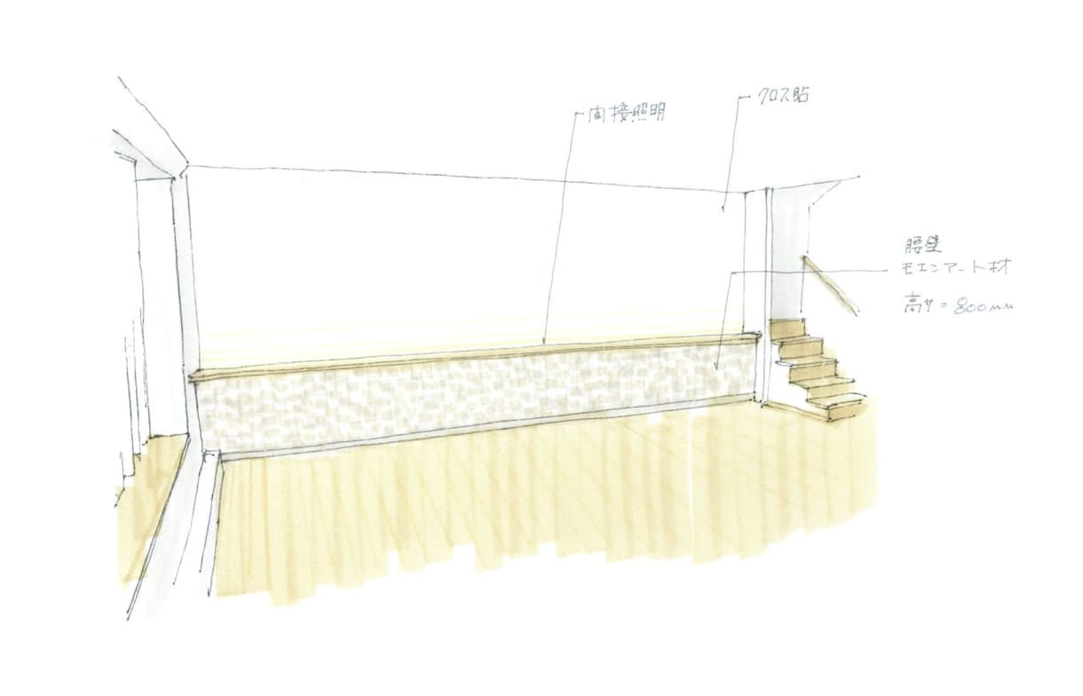 1.手描きのカラースケッチパースを描きます 建築や内装の完成イメージを、より分かりやすく表現します。 イメージ2
