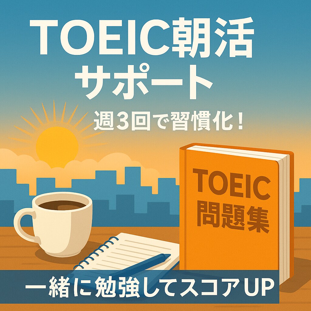 一緒にTOEICの勉強をします 無理なく週3回！朝活で習慣化とスコアUP イメージ1