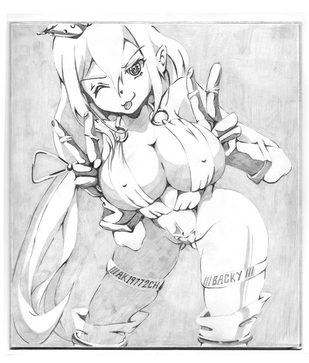 オリジナルの鉛筆画イラスト色紙描きます 鉛筆でアニメ調の萌えイラスト色紙を作成いたします！ イメージ6