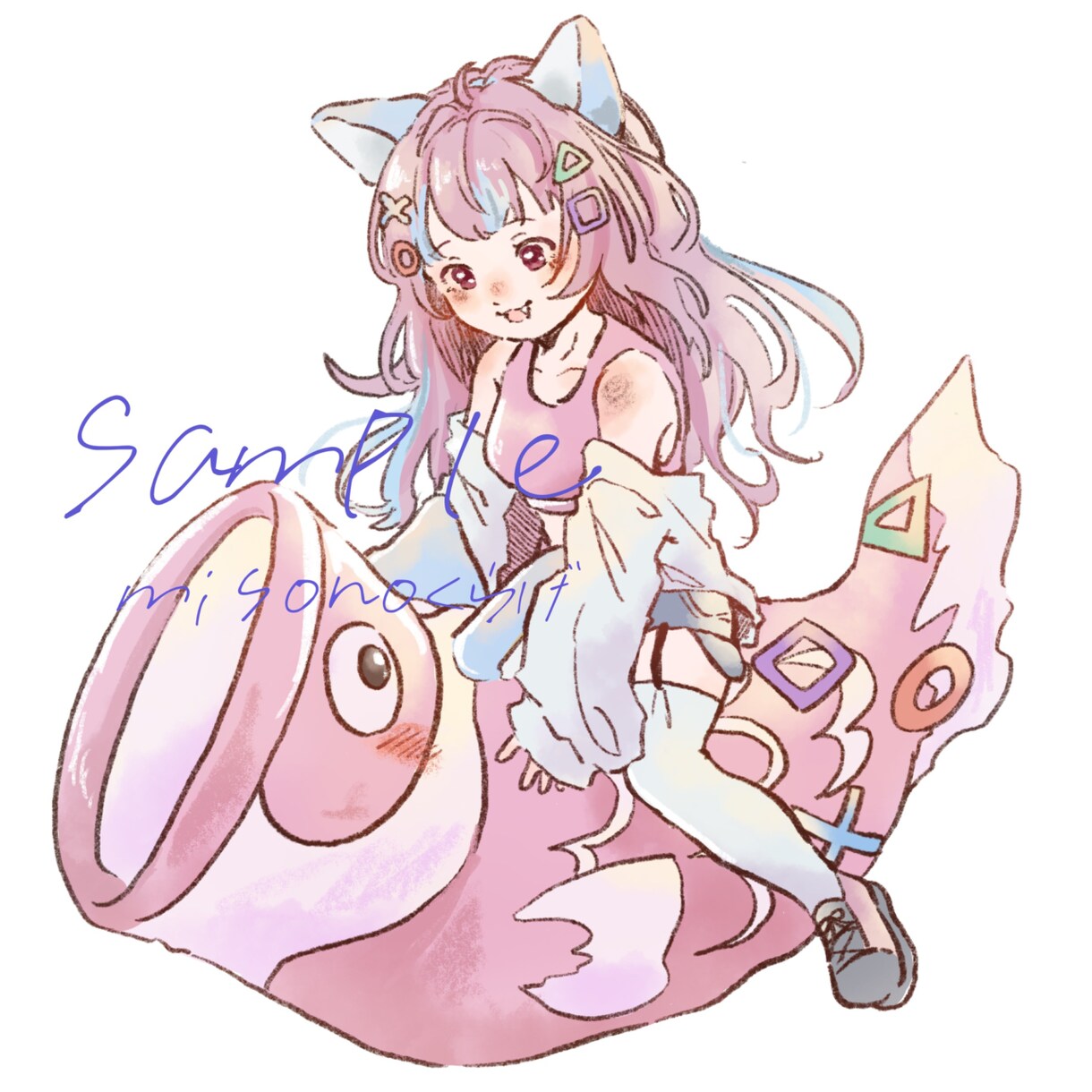 ふわふわで可愛らしいイラストを制作します 商用OK！優しいテイストのイラストです イメージ1