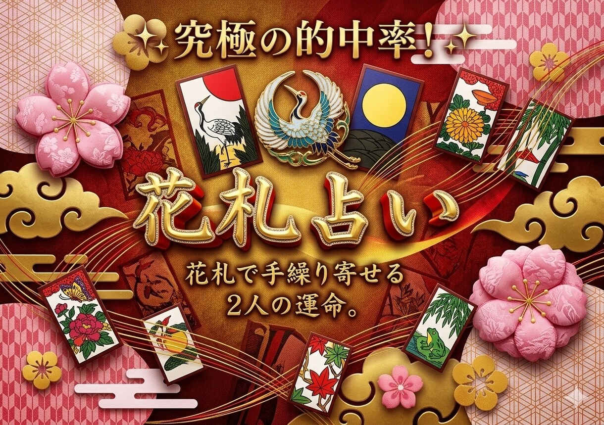 花札占い：恋愛運、恋の行方、相手の本音読み解きます 四季折々の花に秘められたパワーと恋愛のメッセージを占います イメージ1