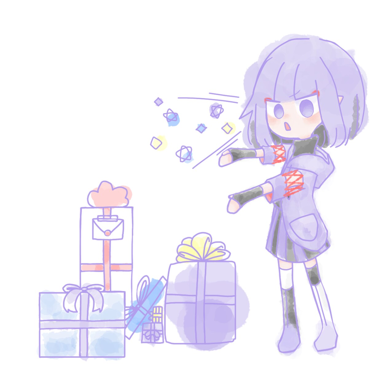 無制限で絵の具のようなゆるい絵を描きます 一枚絵/アイコン/歌ってみた/等の相談はお気軽にください イメージ3