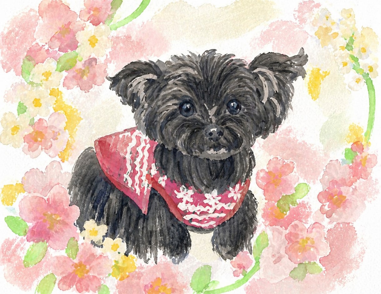 亡くなったペットちゃんを描きます 亡くなったペットちゃんを水彩画風でイラストお描きします イメージ1
