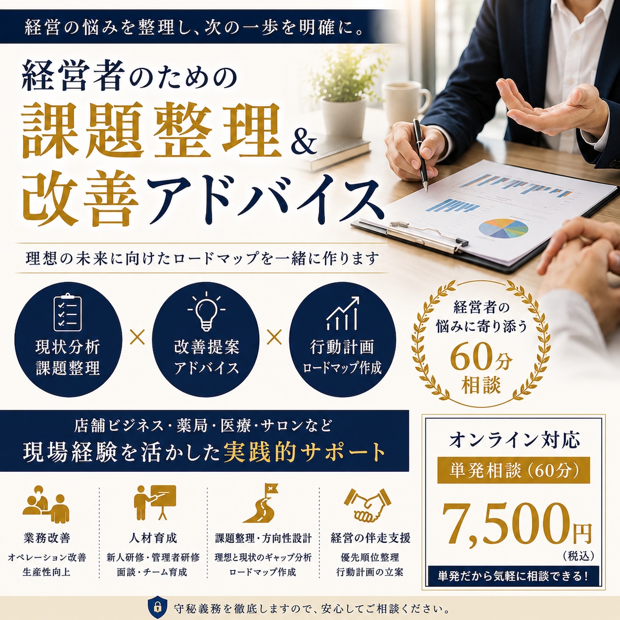 店舗向け！店舗ビジネス改善・課題整理コンサルします 現状分析から課題整理、改善ロードマップまで一緒に考えます。 イメージ1