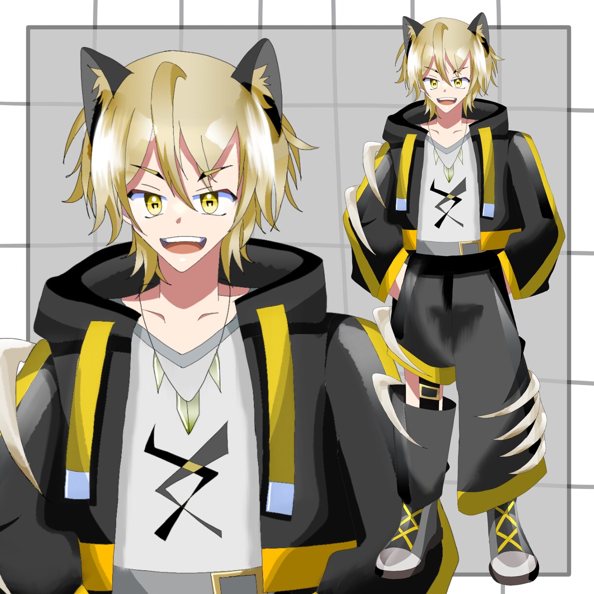 1点限りオリジナルキャラクターを販売します サイバー風の男の子の立ち絵です。 イメージ1