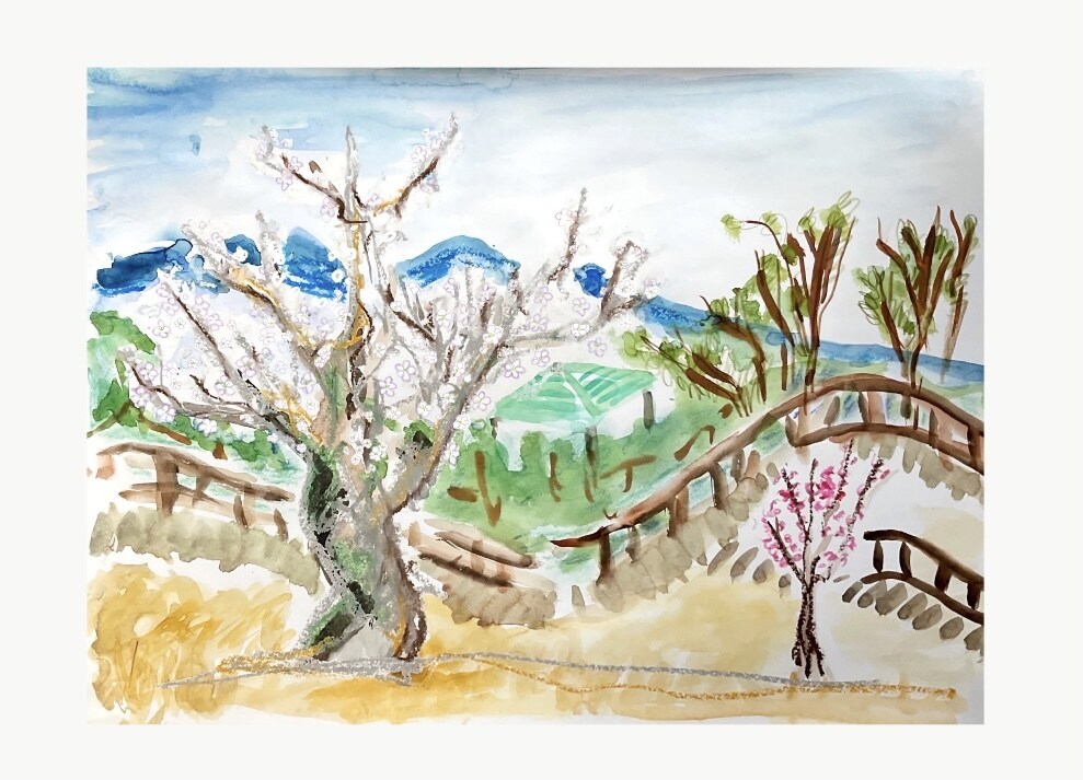 イラストを描きます クレヨン、水彩、色鉛筆を使い風景、花、野菜、などを描きます。 イメージ3