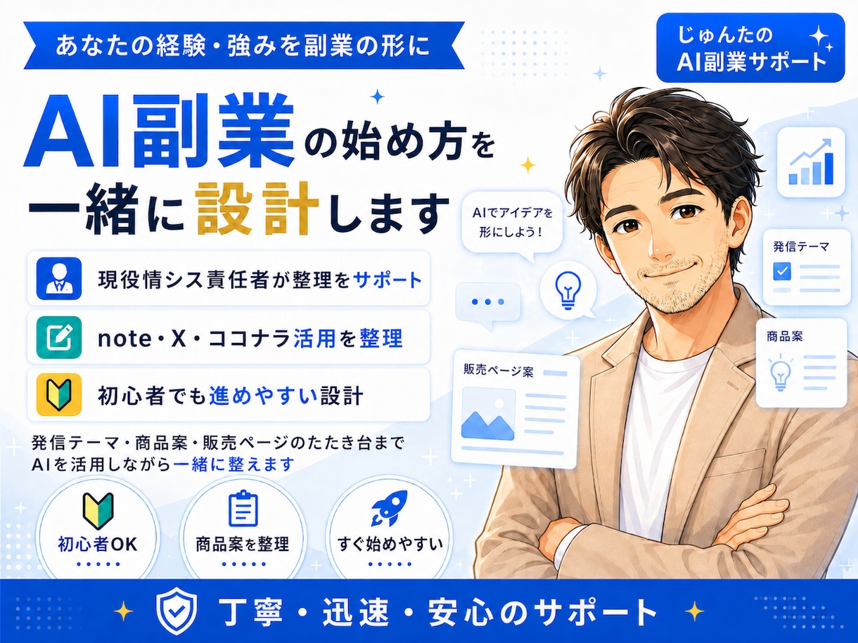 AI副業の始め方を一緒に設計します 経験を商品に変える第一歩を支えます！(５名様 限定価格) イメージ1