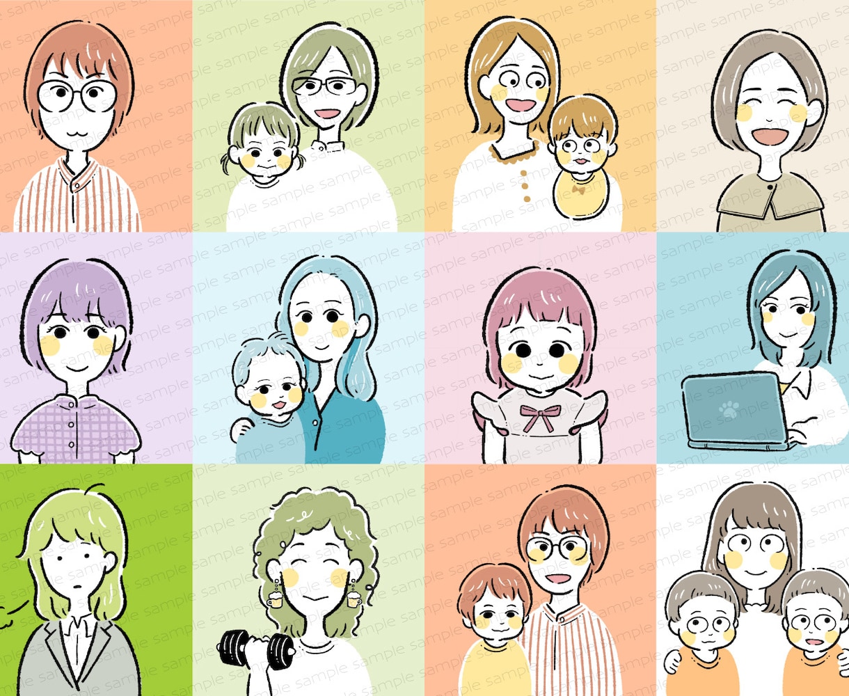 ブログSNS用｜シンプルなゆるかわアイコン描きます 商用OK！温かく優しいイメージが伝わるゆるイラストです イメージ4