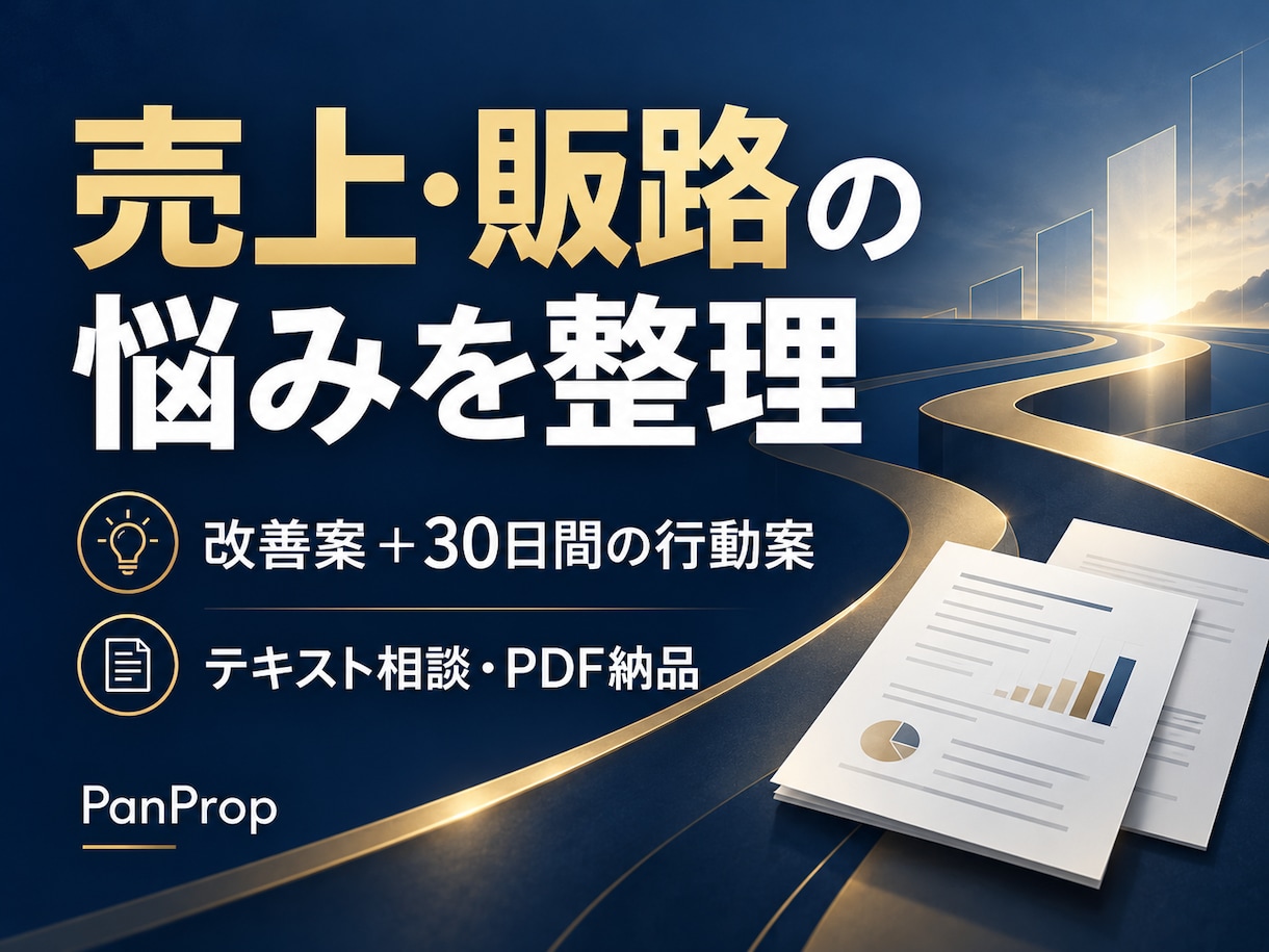 売上・販路の悩みを整理し改善策を提案します 経営・新規開拓の実務経験から次の行動を具体化 イメージ1