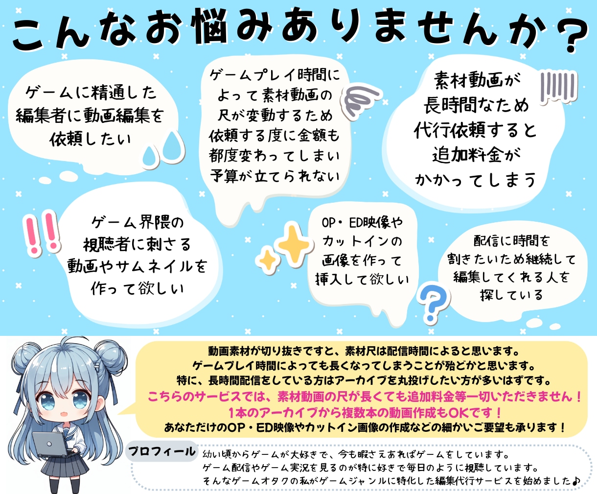 初回お試し・月契約プラン有り！動画編集を代行します ＊ゲームジャンルに特化＊切り抜きや実況動画など作成します♪ イメージ2