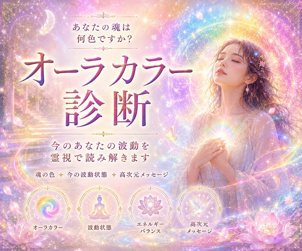 今のあなたのオーラカラーを波動で診断します 今のあなたのオーラカラーを診断し波動状態をお伝えします イメージ1