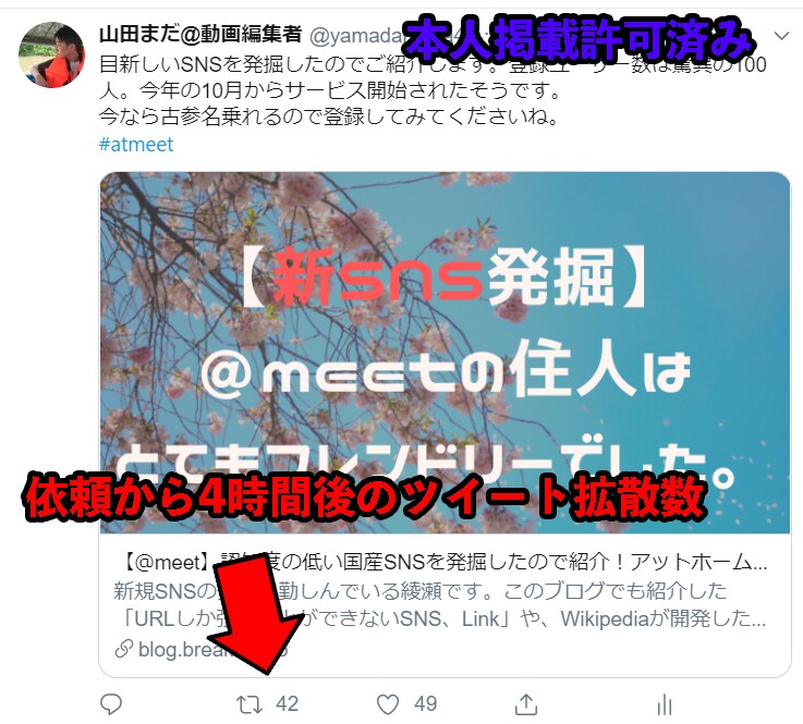 ご希望のツイートを爆拡散します 業績作りのため、格安でご提供。1度の購入で2ツイートまで！ イメージ1