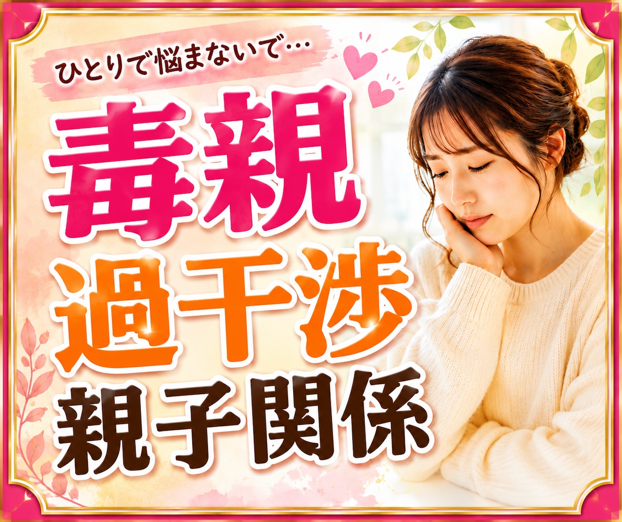 毒親・過干渉・親子関係のお悩みを優しくお聞きします 毒親育ち/過干渉/愛着障害/親子関係/教育虐待/機能不全家族 イメージ1