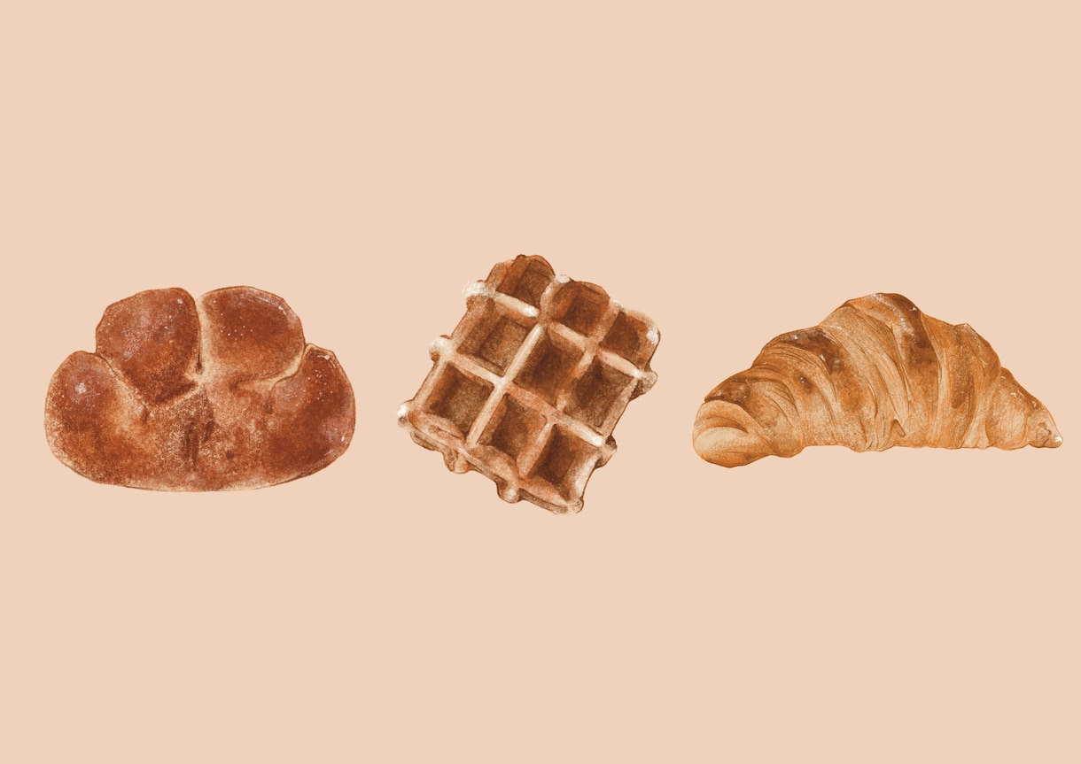 おしゃれな、温かみのある食品イラスト作成します メニュー、チラシ、商品パッケージ、挿絵など様々な用途でどうぞ イメージ1