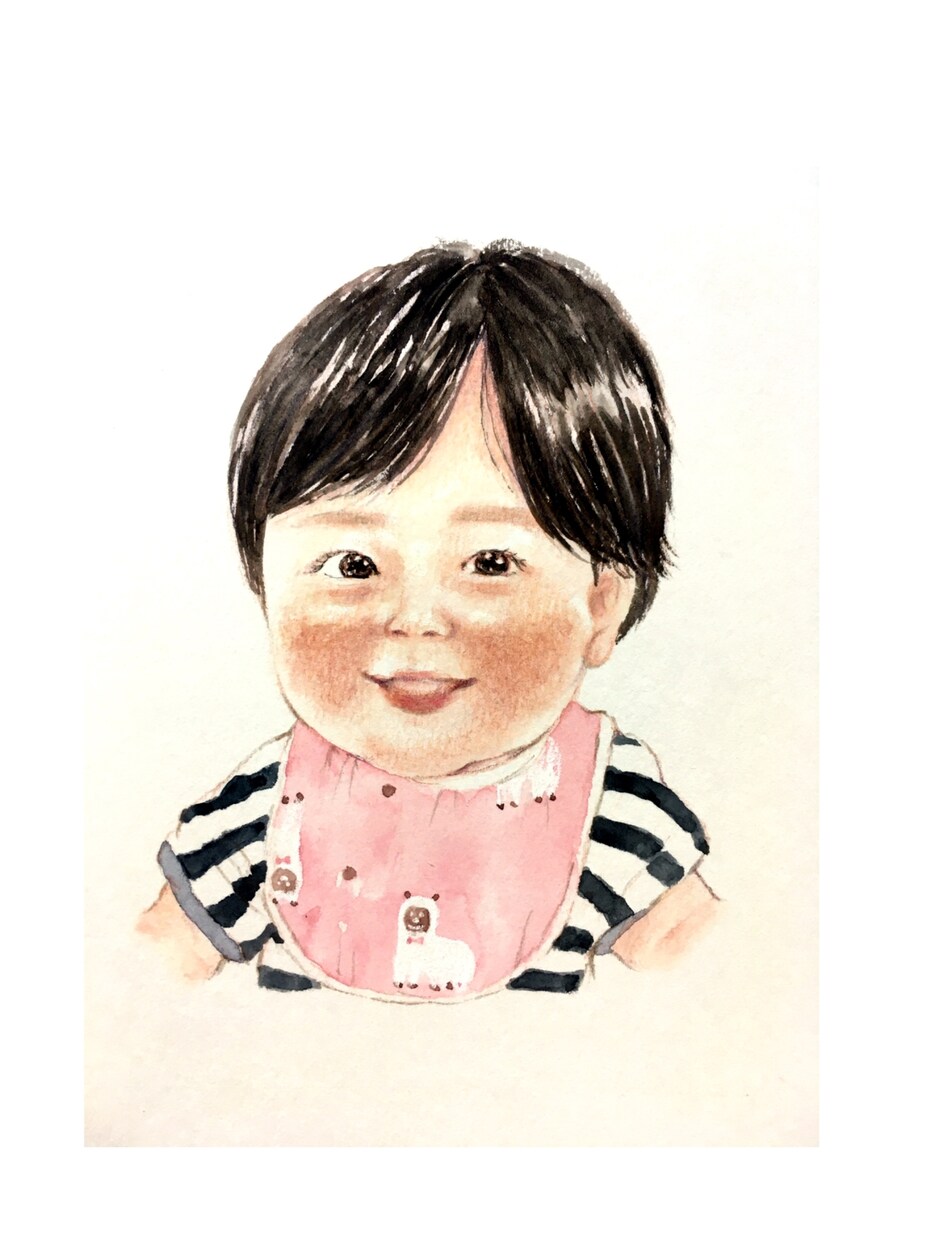 ファーストカット用の似顔絵をお描きします ファーストカットやハーフバースデー、お誕生日の記念に✩ イメージ7
