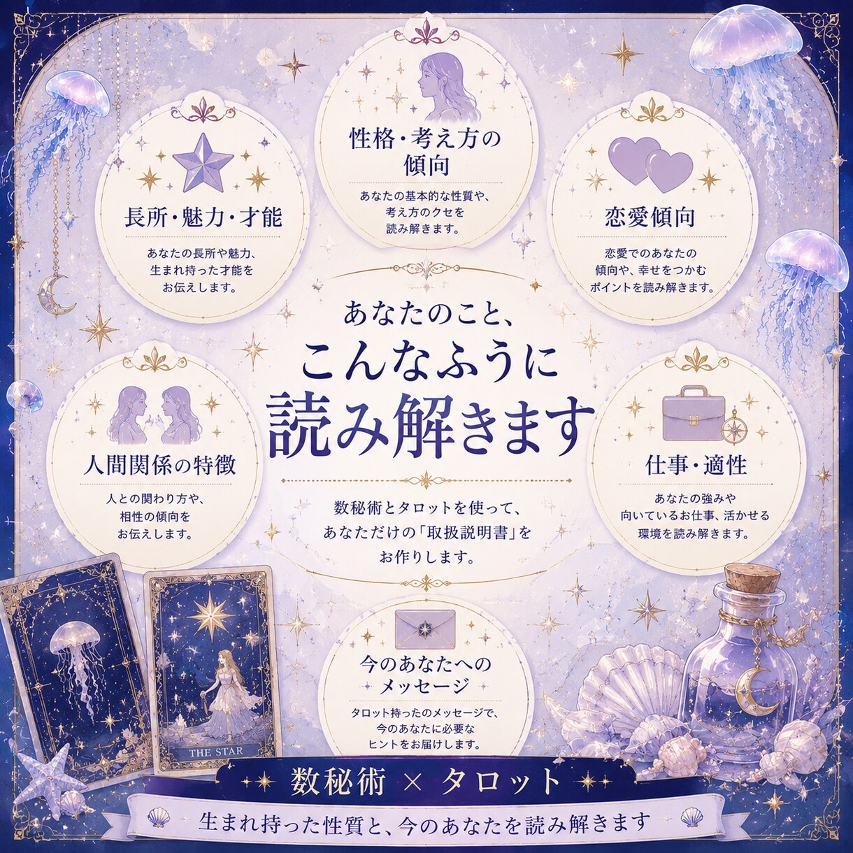 数秘術×タロットであなたの『取扱説明書』を作ります 数秘術×タロットであなたを深掘り イメージ2