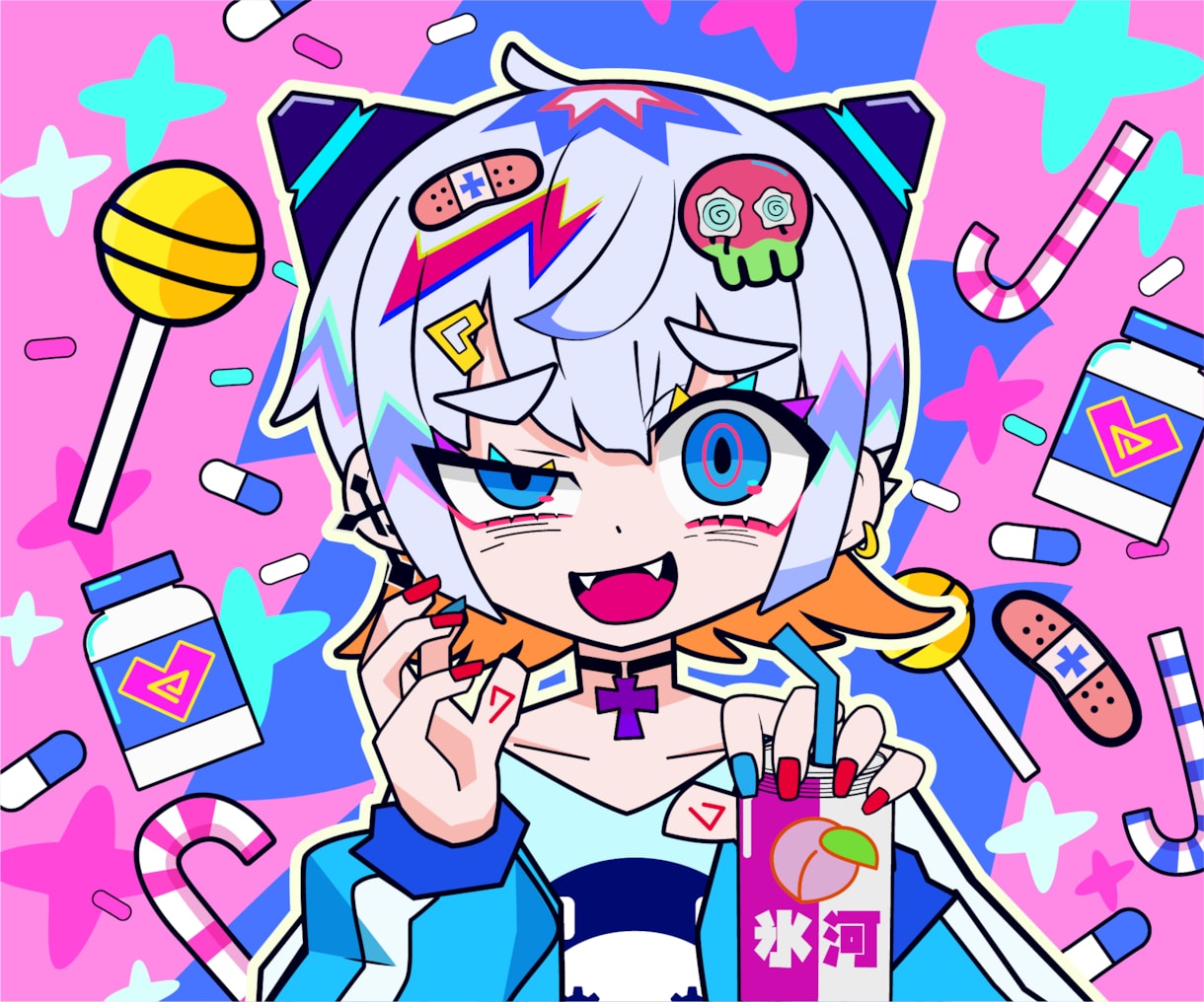 超病みかわポップなデフォルメイラスト制作します SNSアイコンやMVに！キャラクターデザインも制作可能！ イメージ1