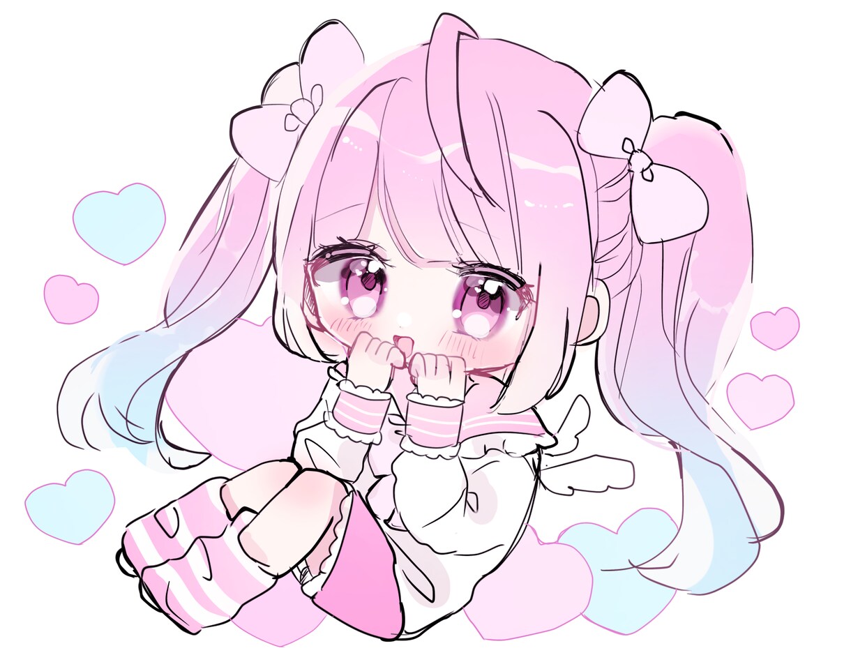 かわいい女の子のイラスト描きます SNSアイコンにぴったりなキラキラな女の子たちを描きます♡ イメージ3
