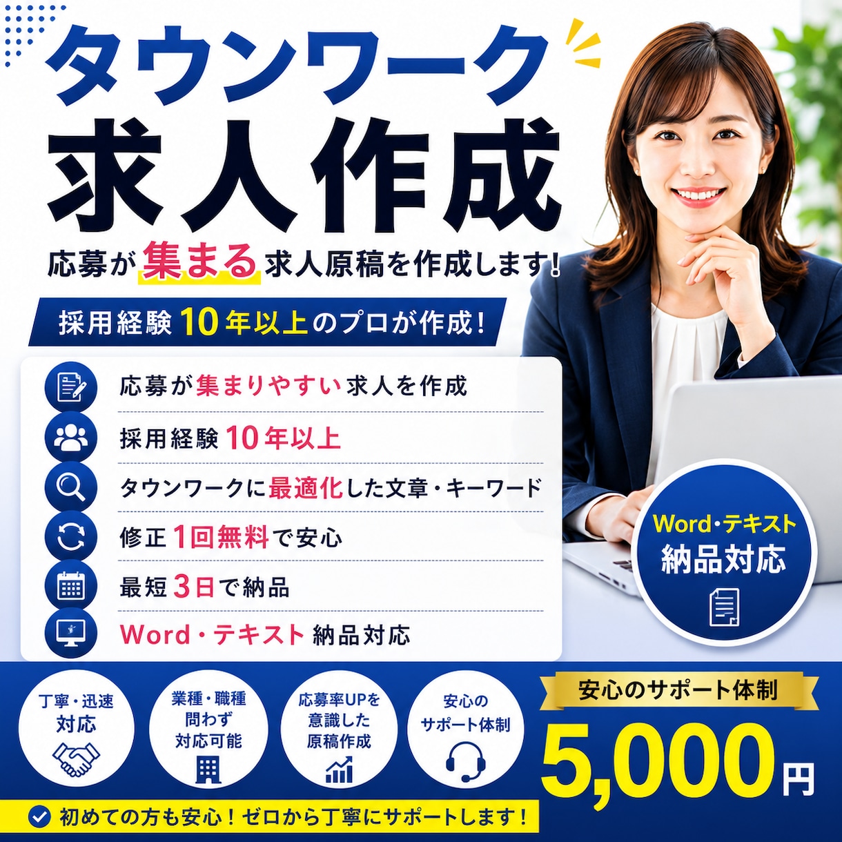 タウンワーク求人を作成しますます 採用経験10年以上。応募が集まる求人を作成します！ イメージ1