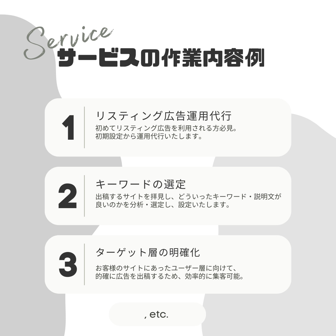 リスティング広告のアカウント設計・構成をします ＼はじめてのリスティング広告／はじめの一歩をサポートします。 イメージ4