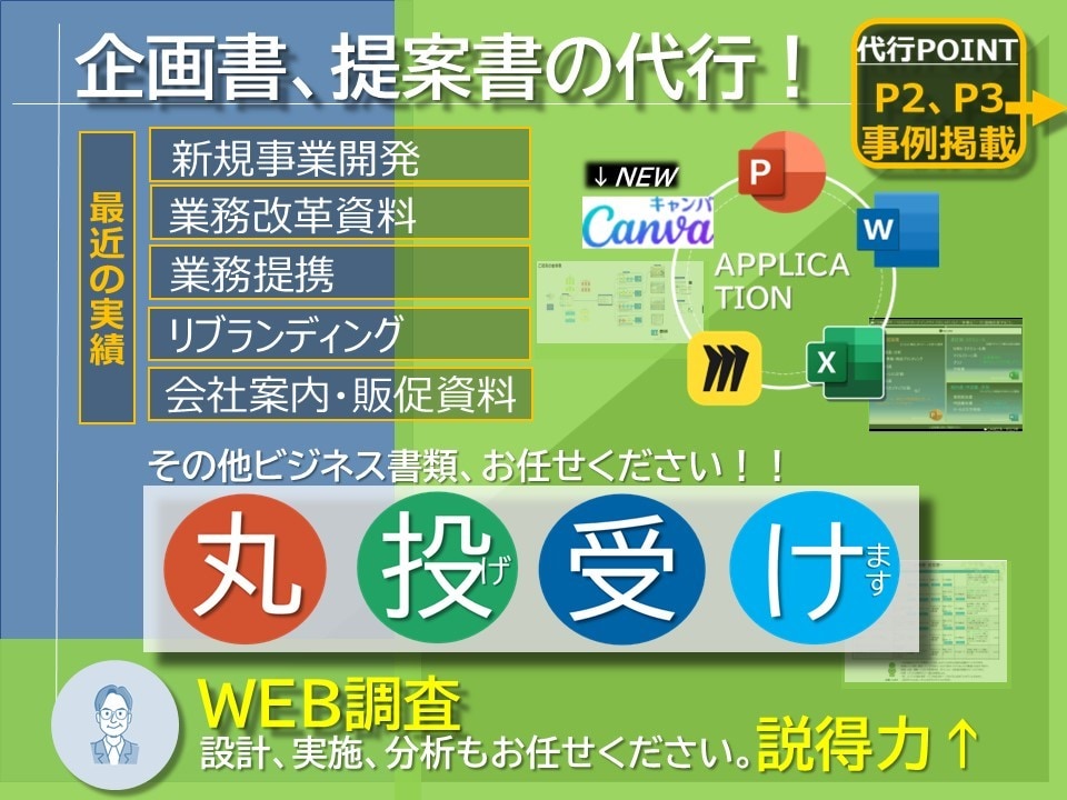 ビジネス書類作成の丸投げ、ブラッシュアップ承ります お忙しい方、苦手な方、やる気が出ない方、お任せください！ イメージ1