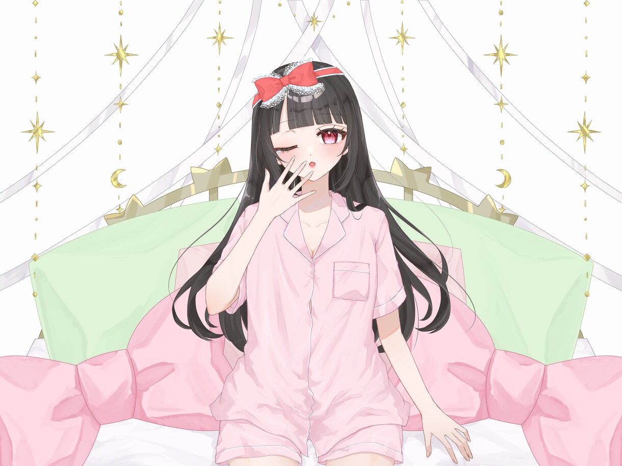 最短当日⭕️おねむちゃん量産描きます 商用料金込み‼️パジャマ姿のかわいい女の子のイラストです！ イメージ3