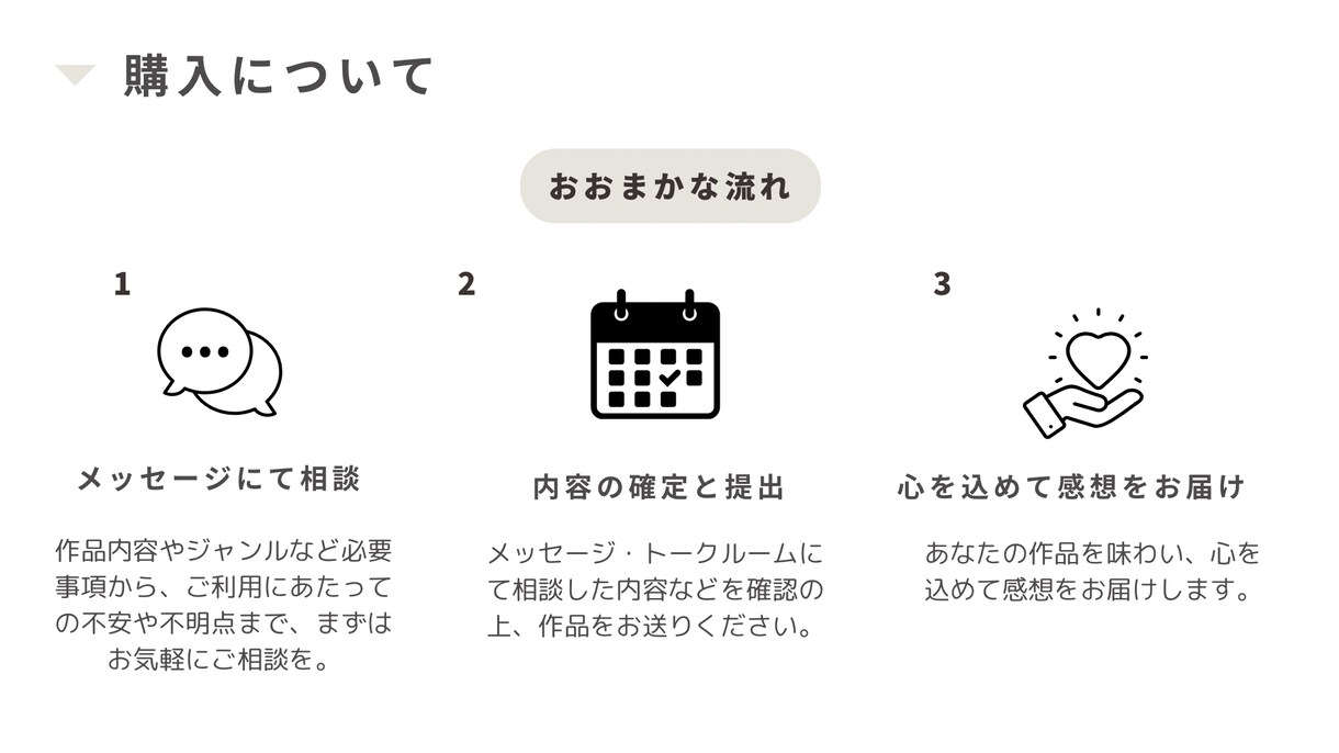 作品に寄り添う感想を届けます 心を込めた感想で、優しく、丁寧に、モチベアップのお手伝い。 イメージ3