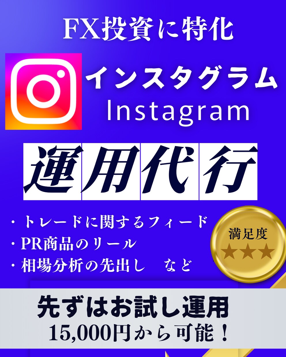 FX投資に特化したインスタグラム運用代行します FX投資知識のある運用者がトレードに関する情報発信を行います イメージ1