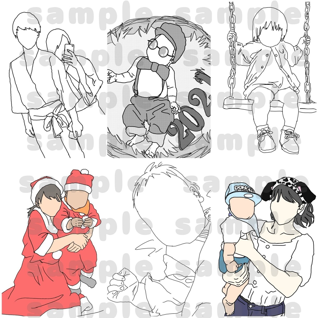 イラストオーダー！写真を元にしてイラスト制作します お誕生日祝い、出産祝い、結婚祝いにも。SNSのアイコンにも！ イメージ3