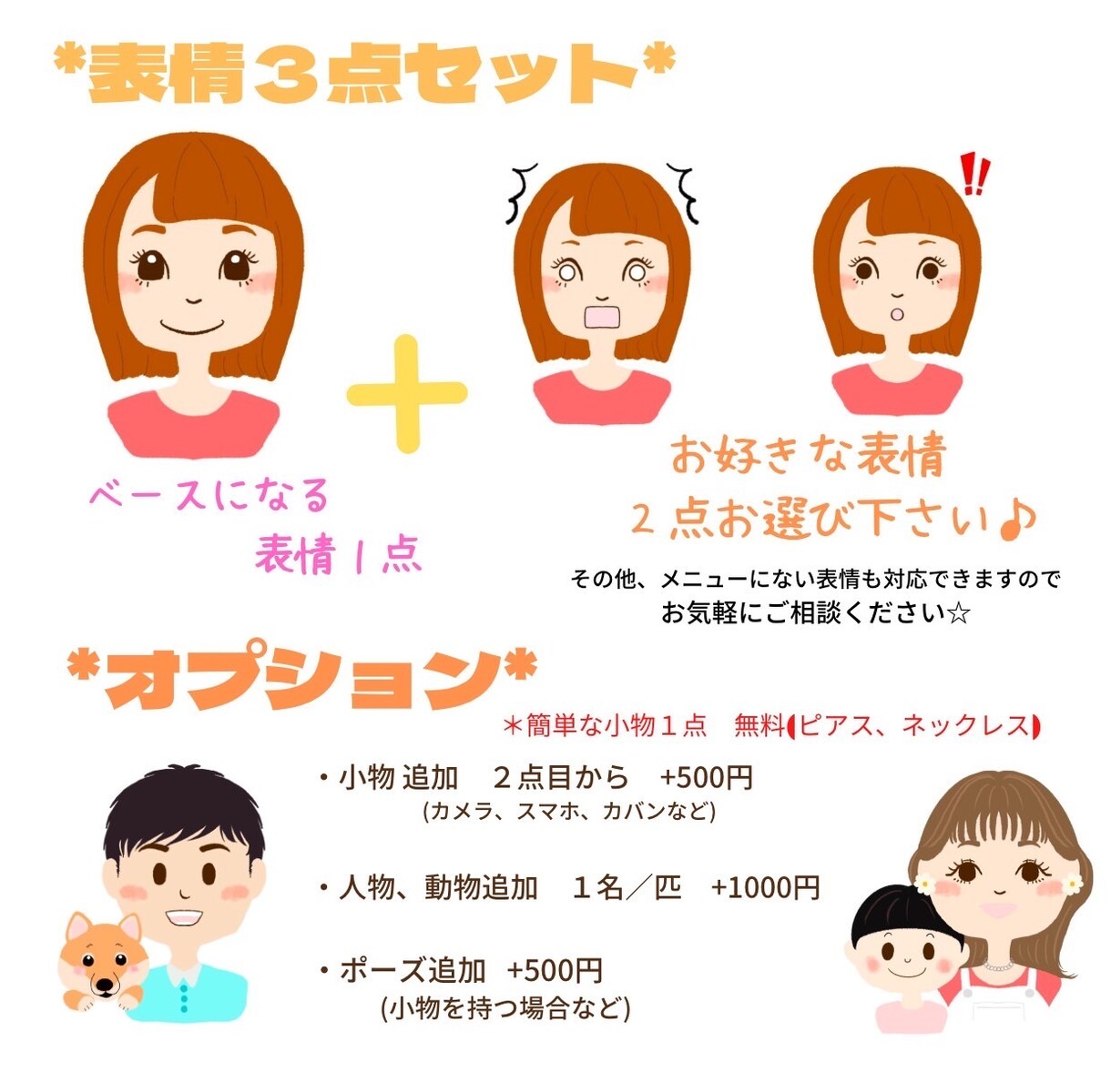 商用可！2000円〜吹き出し表情3点セット描きます ほんわかで可愛いアイコンはSNSなどにすぐ使えます！ イメージ3