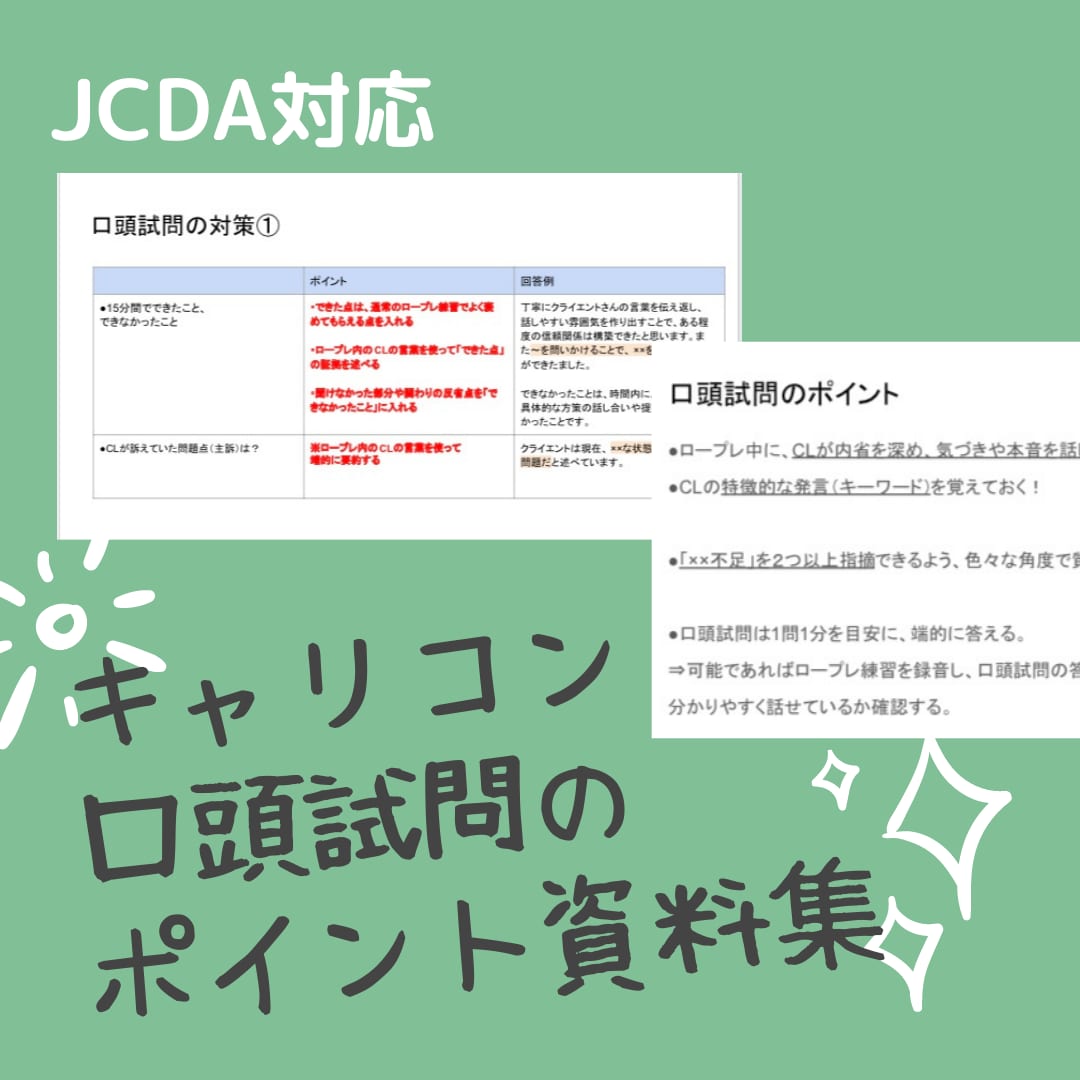 キャリコン面接実技&口頭試問のポイント資料送ります JCDA 面接67点オールA合格キャリコンによるポイント解説 イメージ2