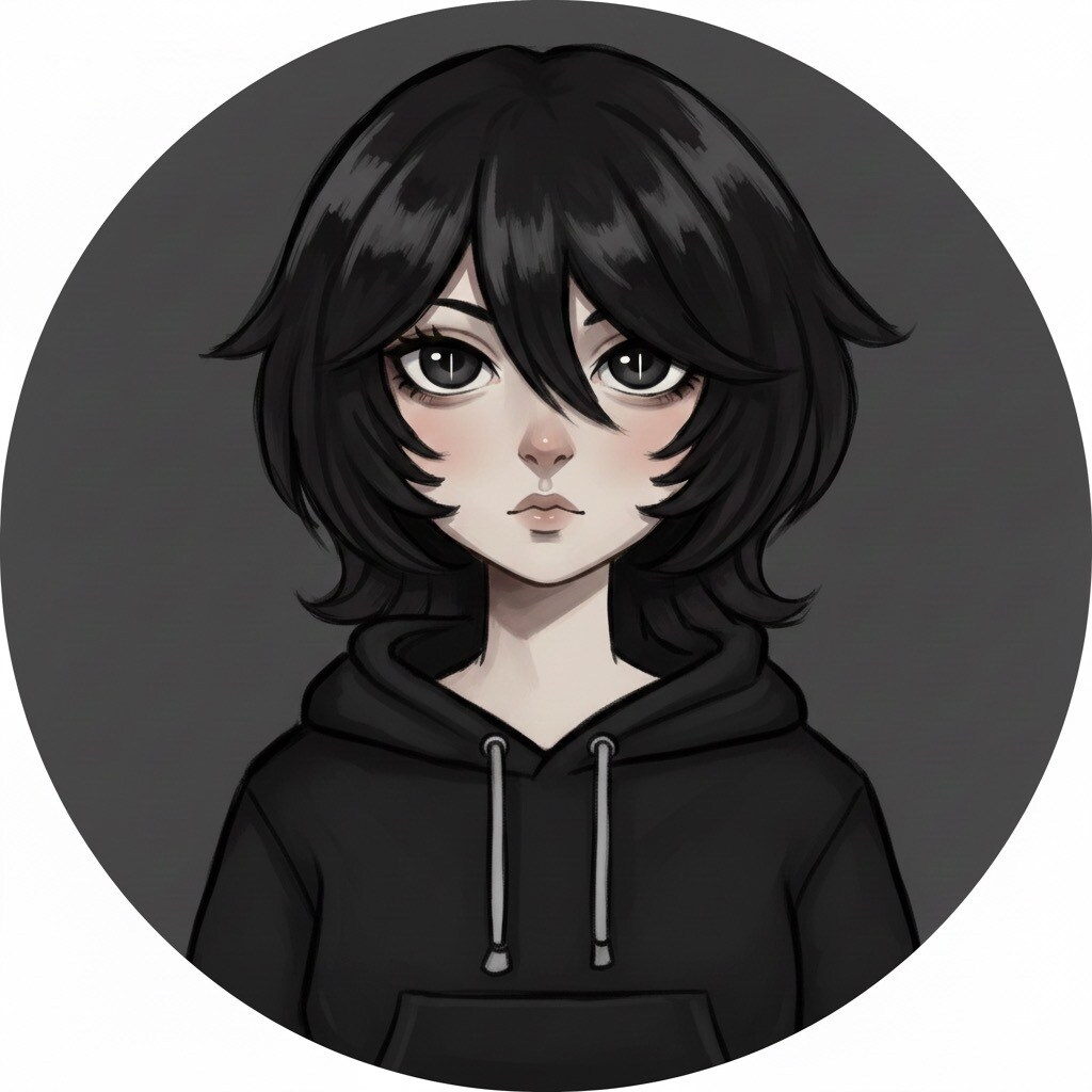 黒系クール手描きSNS用アイコン作成します SNS用黒系クール（他色他ジャンルでも可）アイコン作ります！ イメージ1