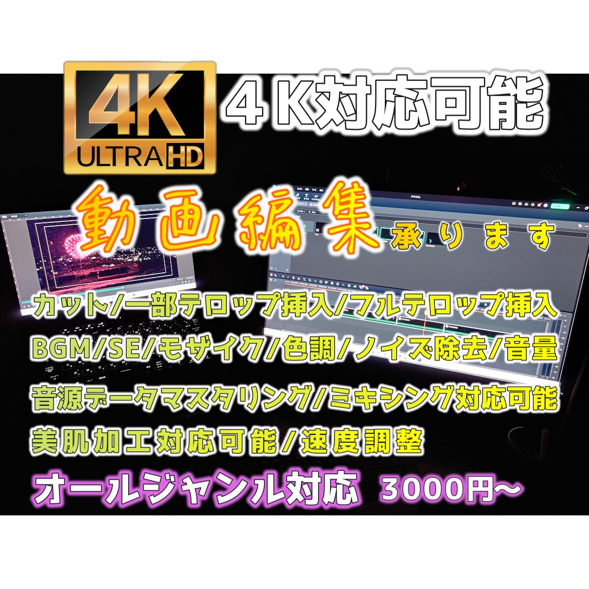 4K対応・各種SNS・長時間動画制作いたします 迅速・丁寧に対応させていただきます。 イメージ1