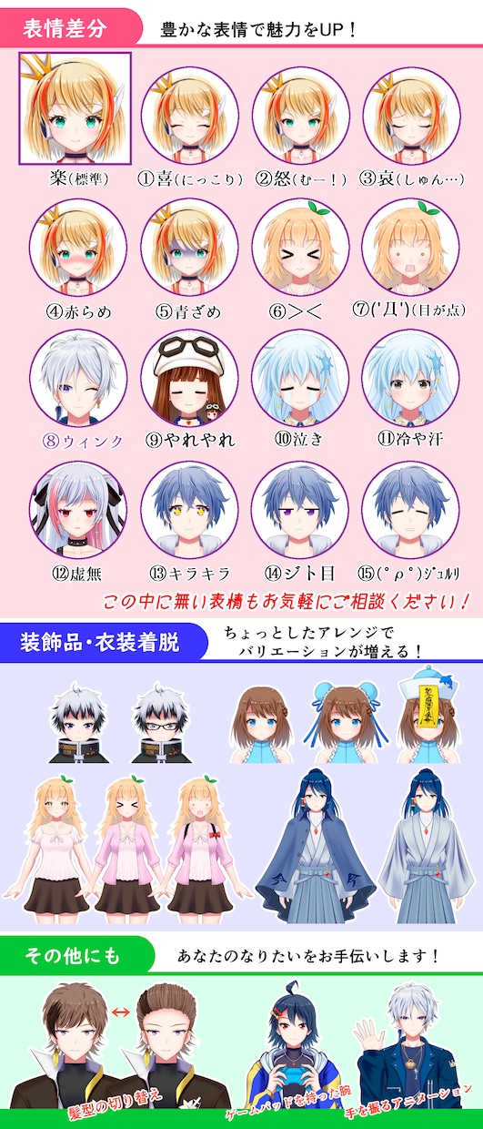 全行程一括でVtuberを制作します あなたの「なりたい」をお手伝いします！ イメージ6