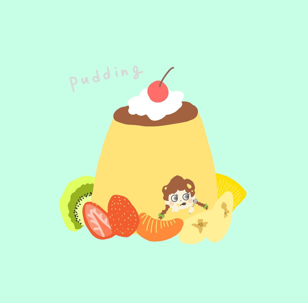 食べ物と女の子描きます 小さな女の子のアイコンはいかがでしょうか？？ イメージ5