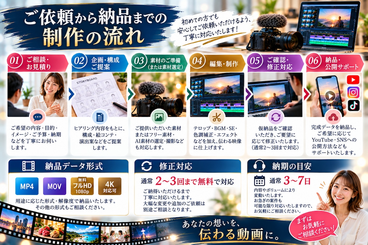企業PR・商品紹介・SNS動画を丁寧に制作します 企画から編集まで、想いが伝わる動画に仕上げます イメージ9
